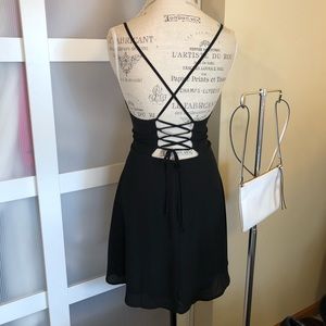 Lush Backless Strappy Little Black Dress